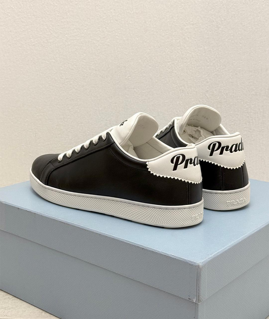 PRADA Черные кожаные кеды, фото 2