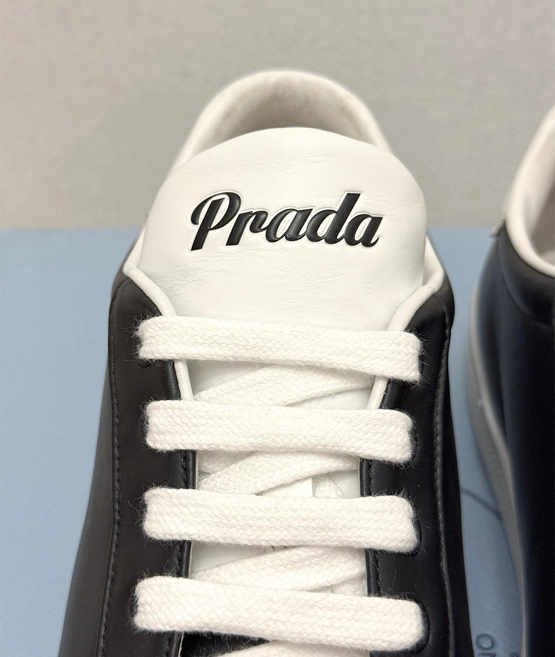 PRADA Черные кожаные кеды, фото 5