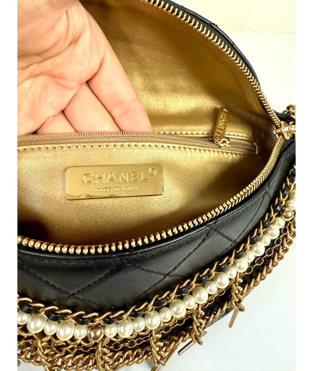 CHANEL Черная кожаная сумка через плечо, фото 4