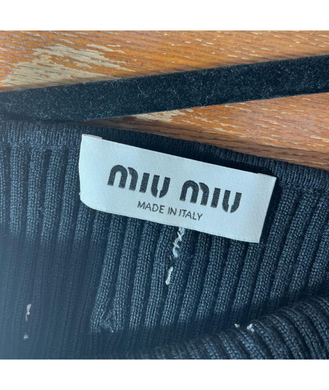 MIU MIU Черная майка, фото 3