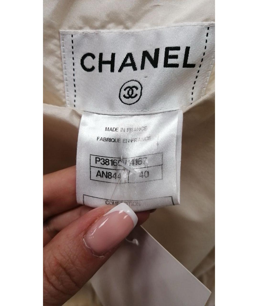 CHANEL Бежевое шелковое коктейльное платье, фото 3