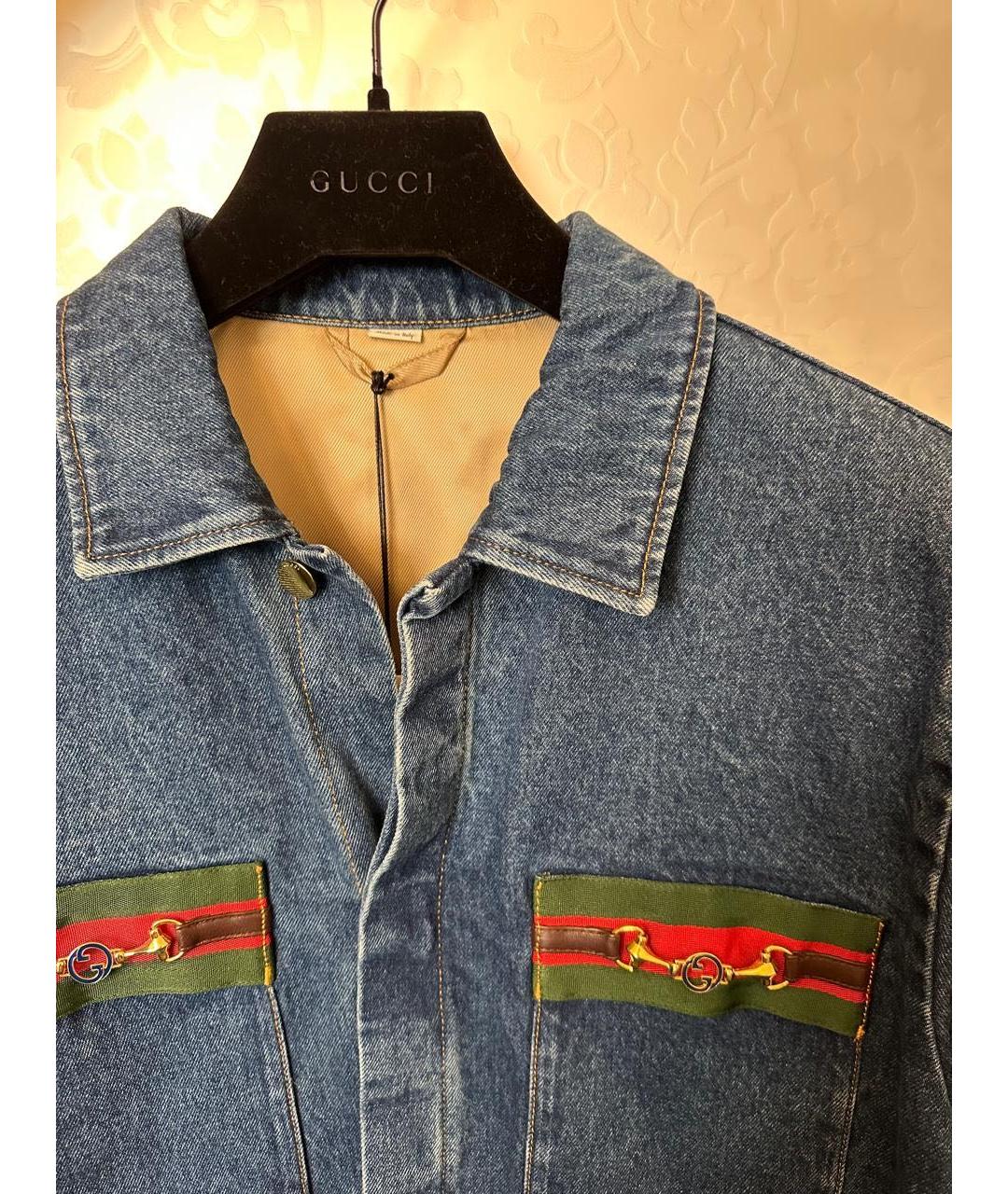 GUCCI Синяя деним куртка, фото 4