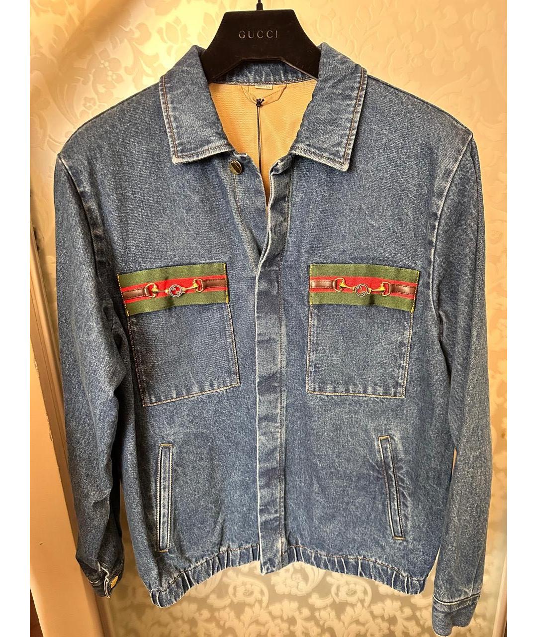 GUCCI Синяя деним куртка, фото 2