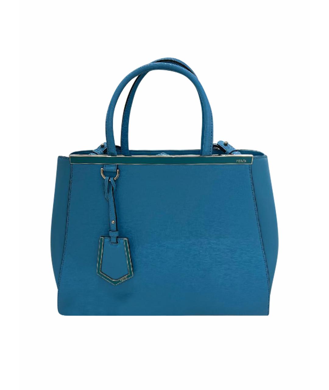 FENDI Голубая кожаная сумка тоут, фото 1