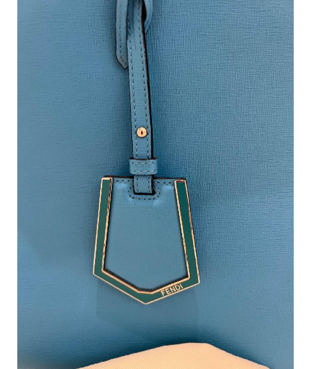 FENDI Голубая кожаная сумка тоут, фото 2