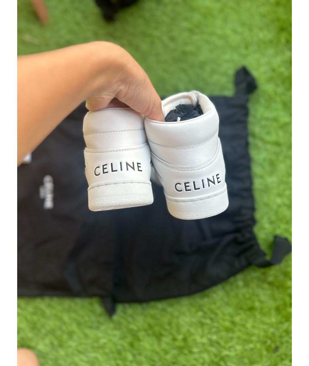 CELINE Белые кожаные кеды, фото 4