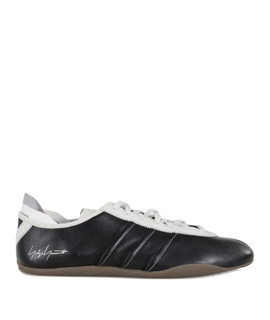 Y-3 Черные кожаные низкие кроссовки / кеды, фото 1