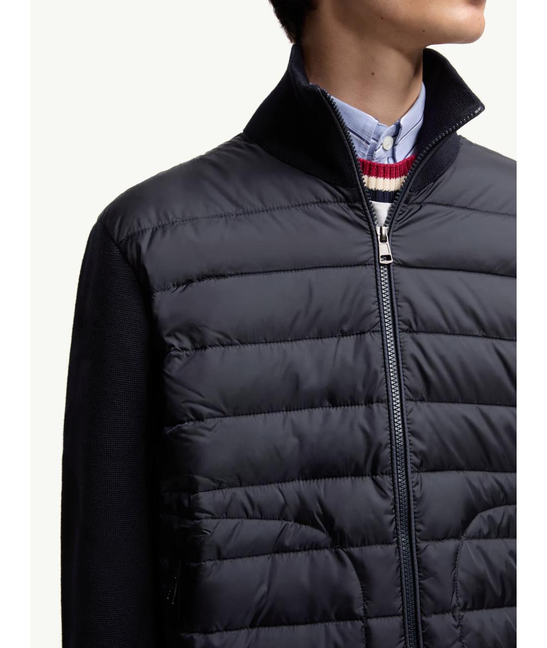 MONCLER Темно-синий полиамидовый кардиган, фото 3