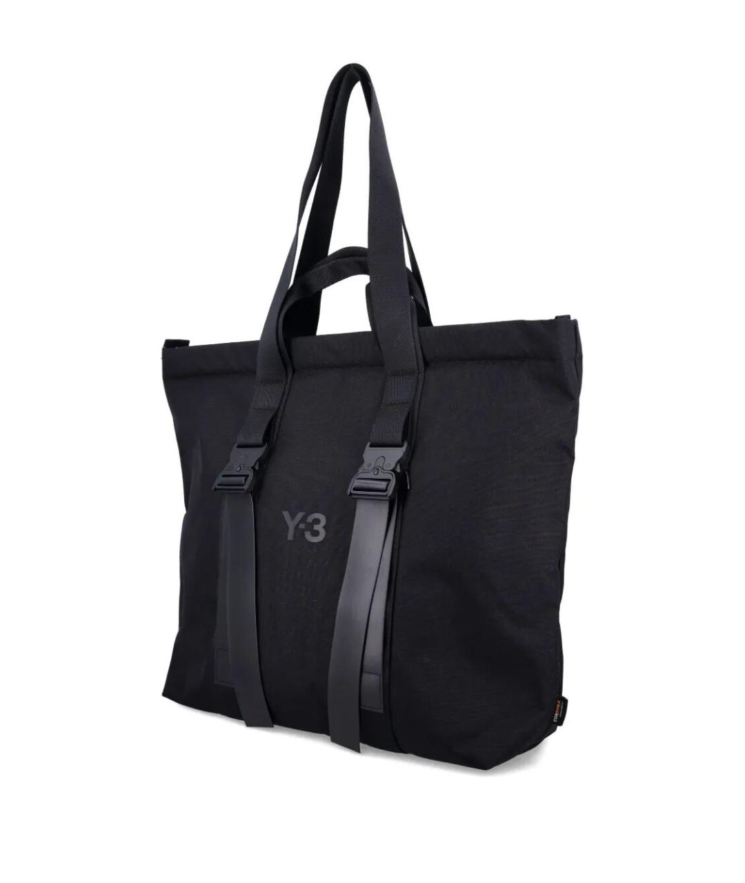 Y-3 Черная тканевая сумка тоут, фото 3