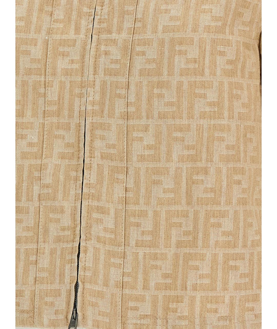 FENDI Бежевая хлопковая куртка, фото 4