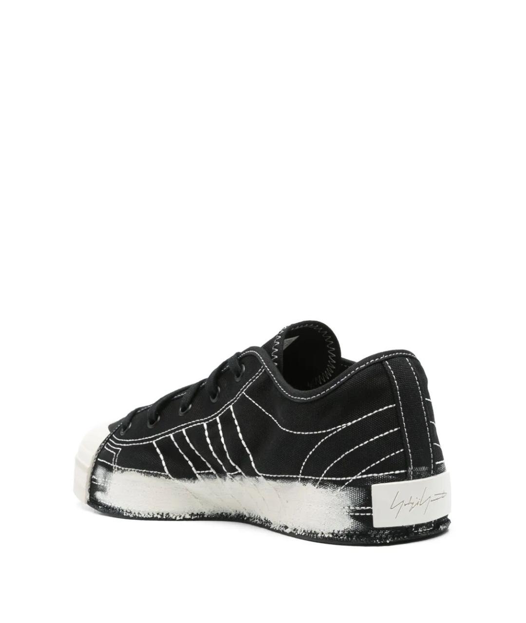 Y-3 Черные низкие кроссовки / кеды, фото 3
