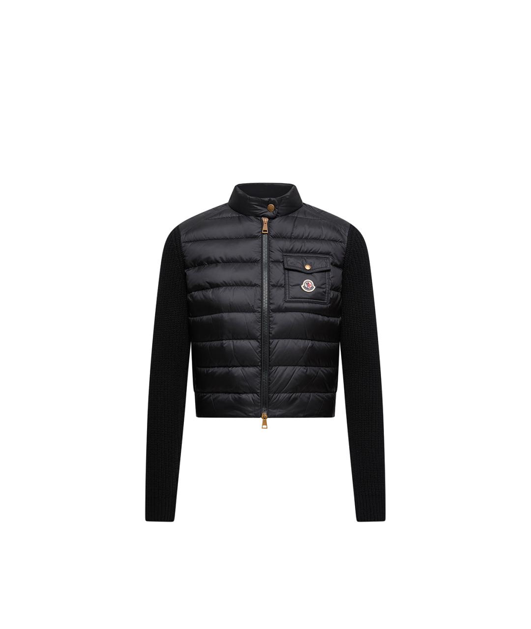 MONCLER Черный полиамидовый кардиган, фото 1