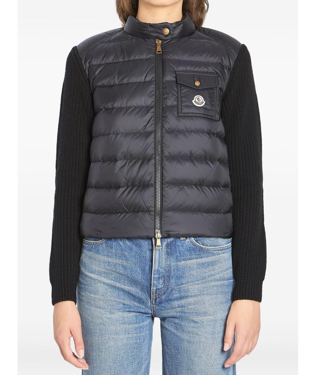 MONCLER Черный полиамидовый кардиган, фото 2