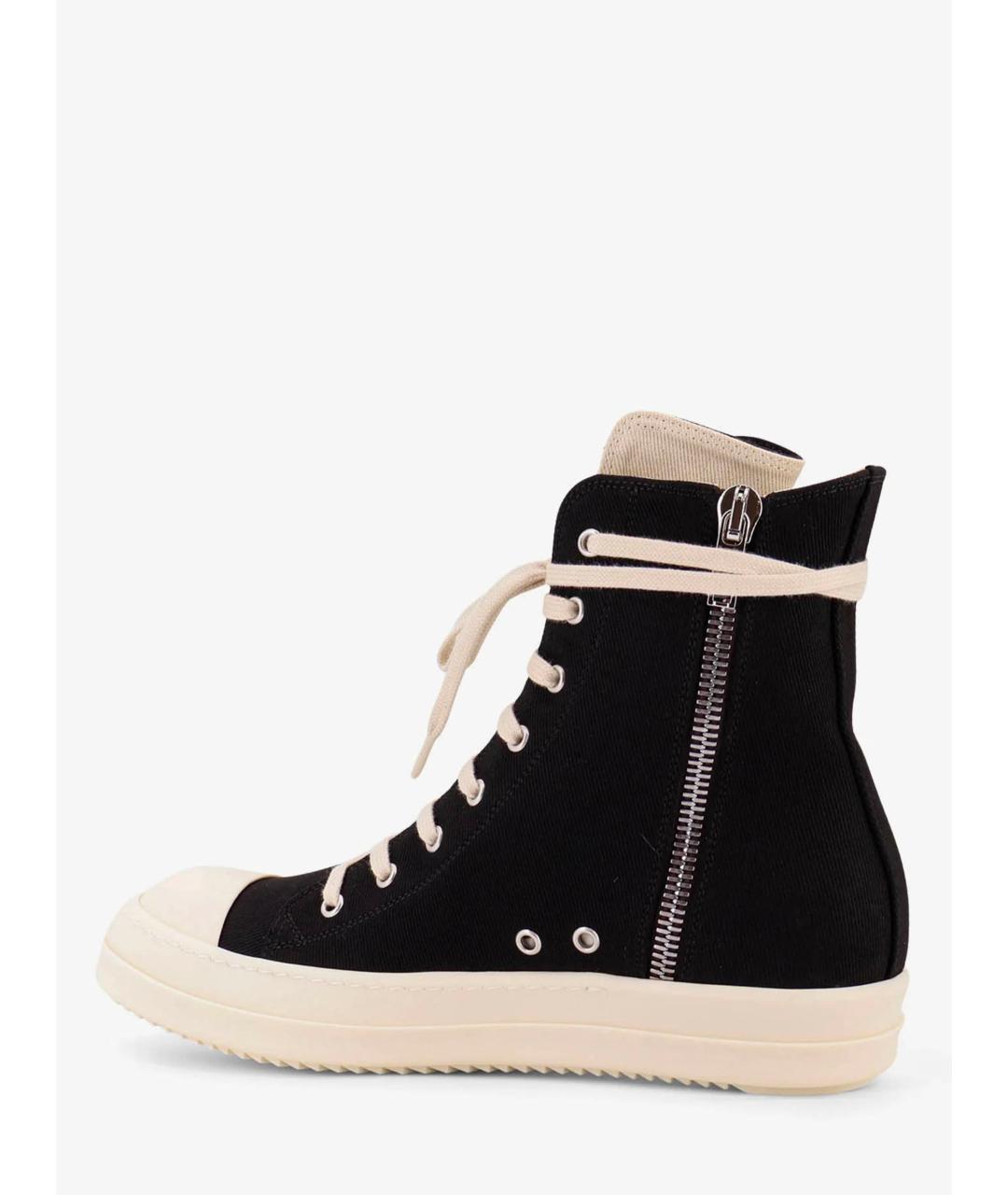 RICK OWENS DRKSHDW Черные текстильные высокие кроссовки / кеды, фото 3