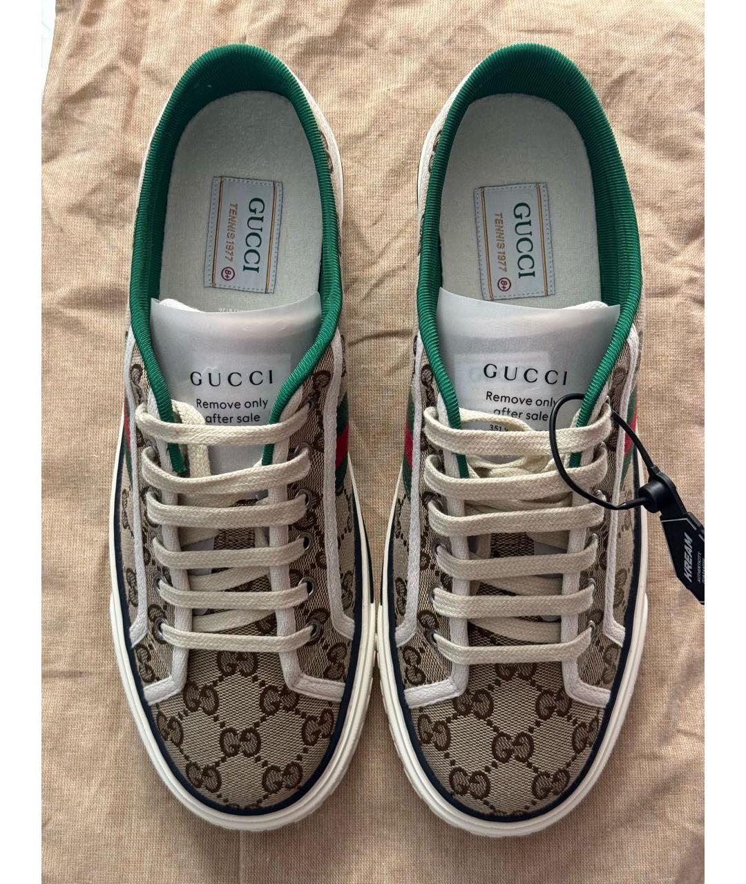 GUCCI Мульти текстильные низкие кроссовки / кеды, фото 3