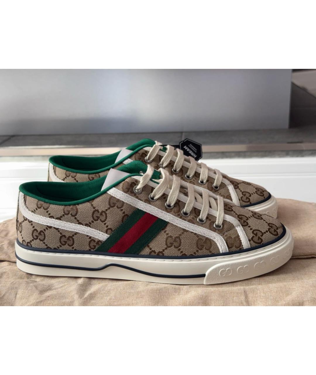 GUCCI Мульти текстильные низкие кроссовки / кеды, фото 5