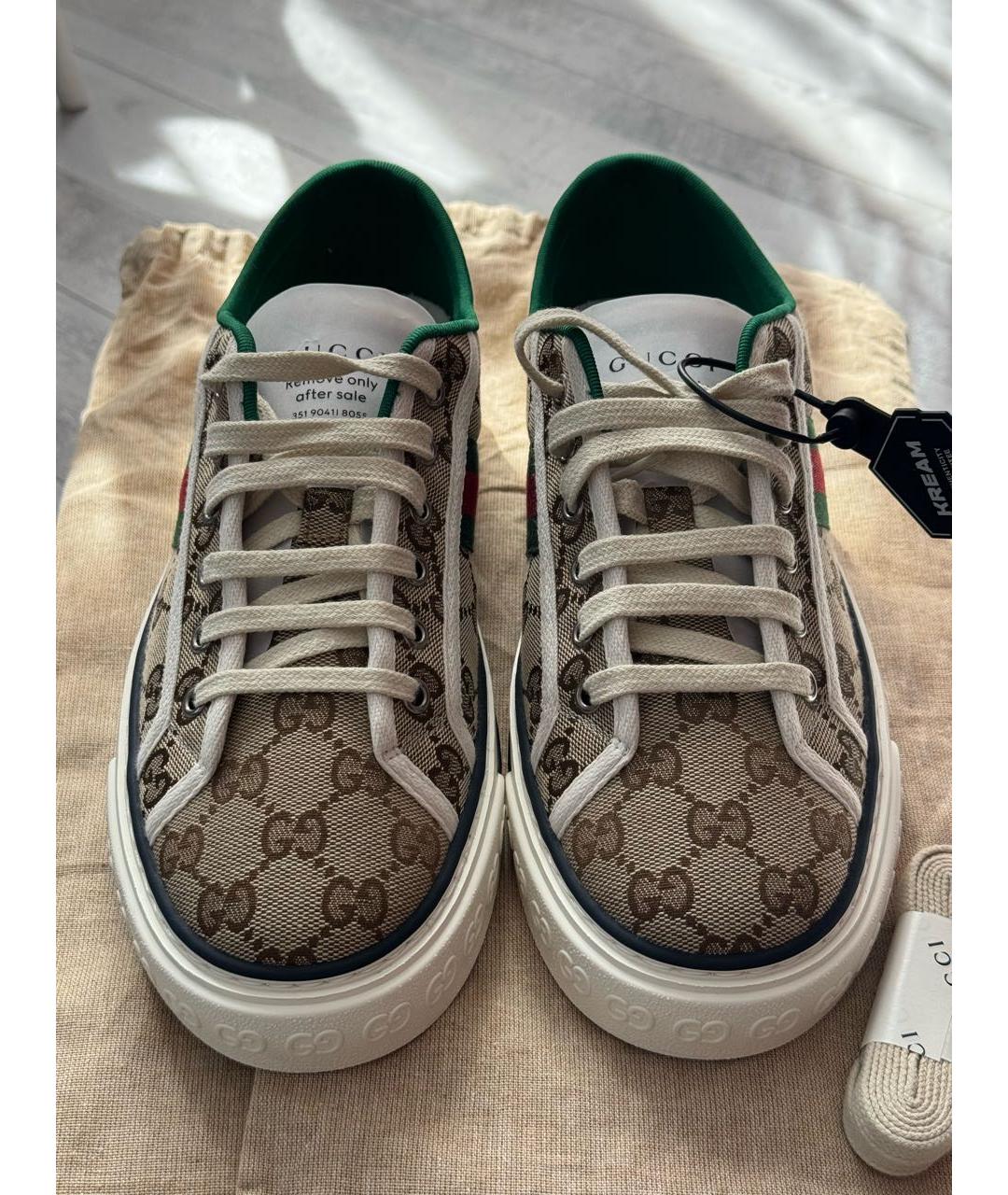GUCCI Мульти текстильные низкие кроссовки / кеды, фото 2