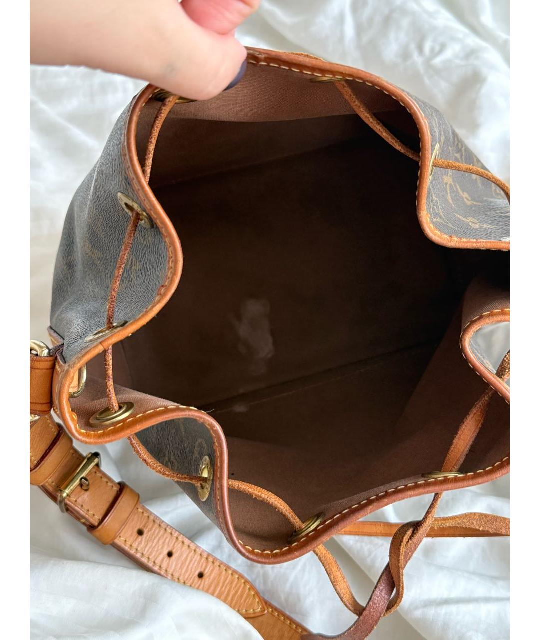 LOUIS VUITTON Коричневая кожаная сумка через плечо, фото 8
