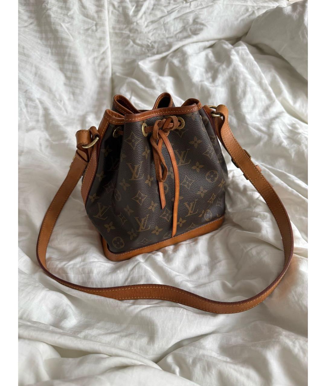 LOUIS VUITTON Коричневая кожаная сумка через плечо, фото 9