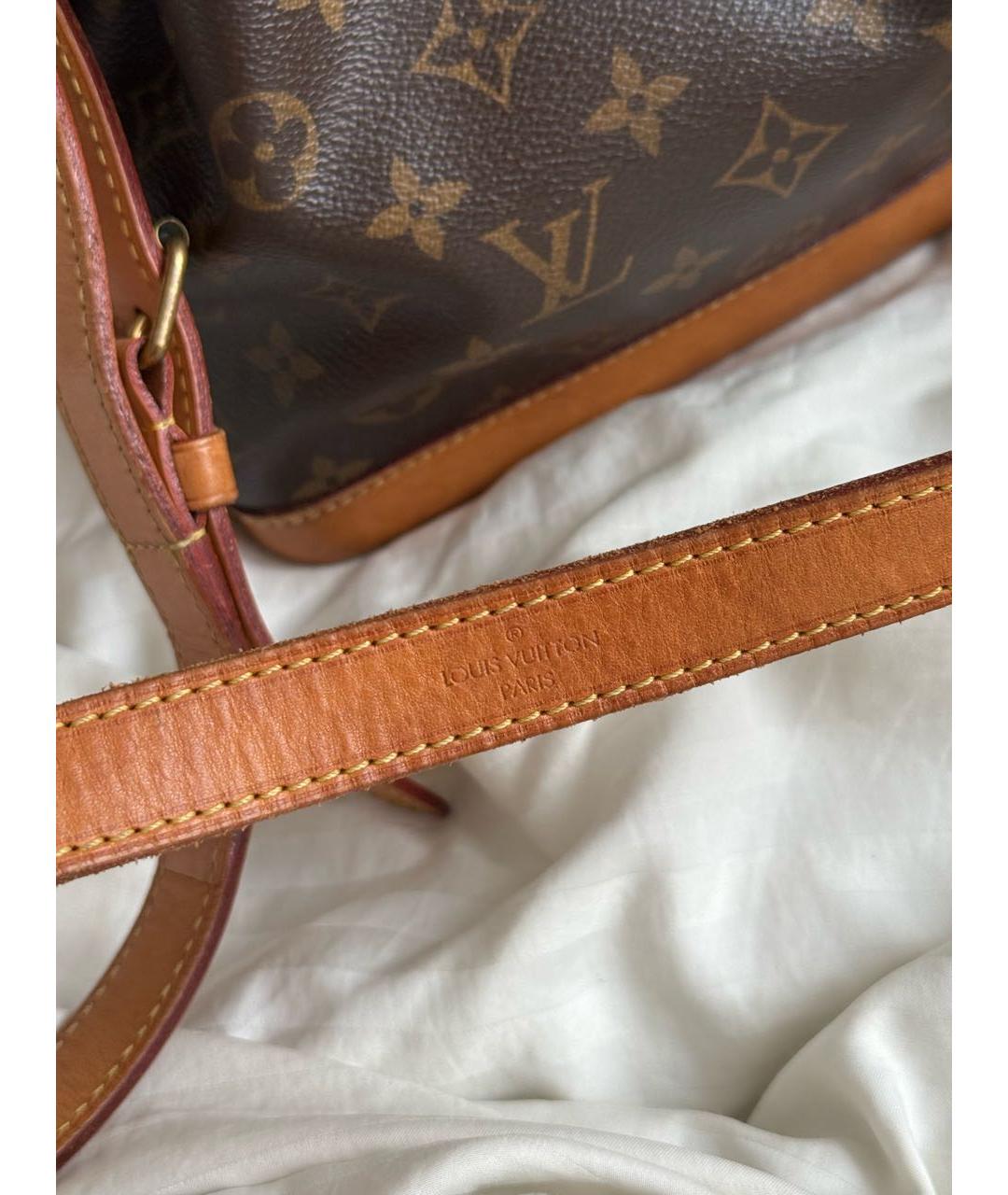 LOUIS VUITTON Коричневая кожаная сумка через плечо, фото 4