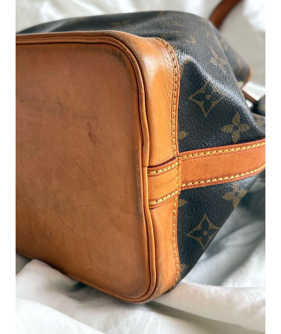 LOUIS VUITTON Коричневая кожаная сумка через плечо, фото 7