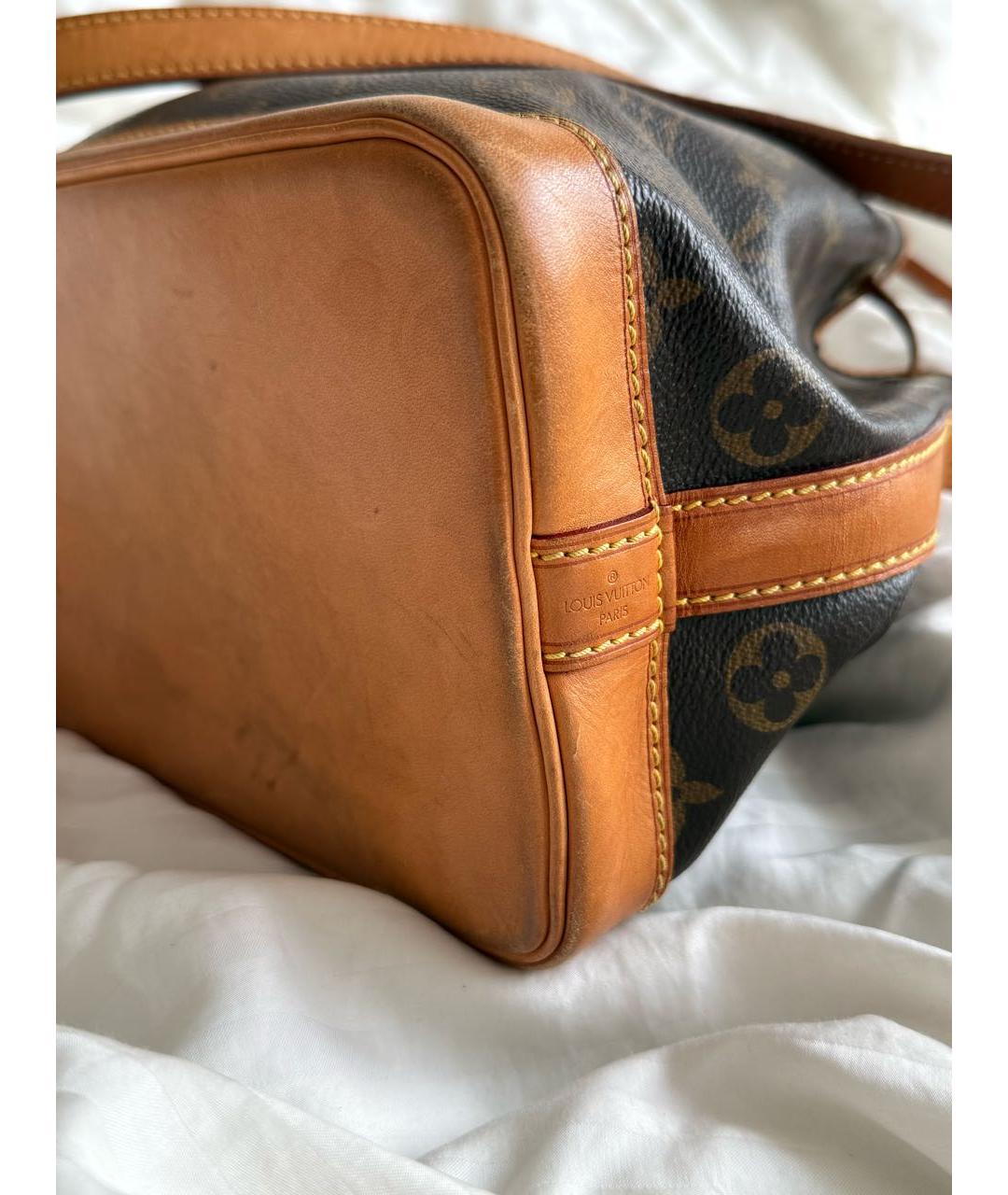 LOUIS VUITTON Коричневая кожаная сумка через плечо, фото 6