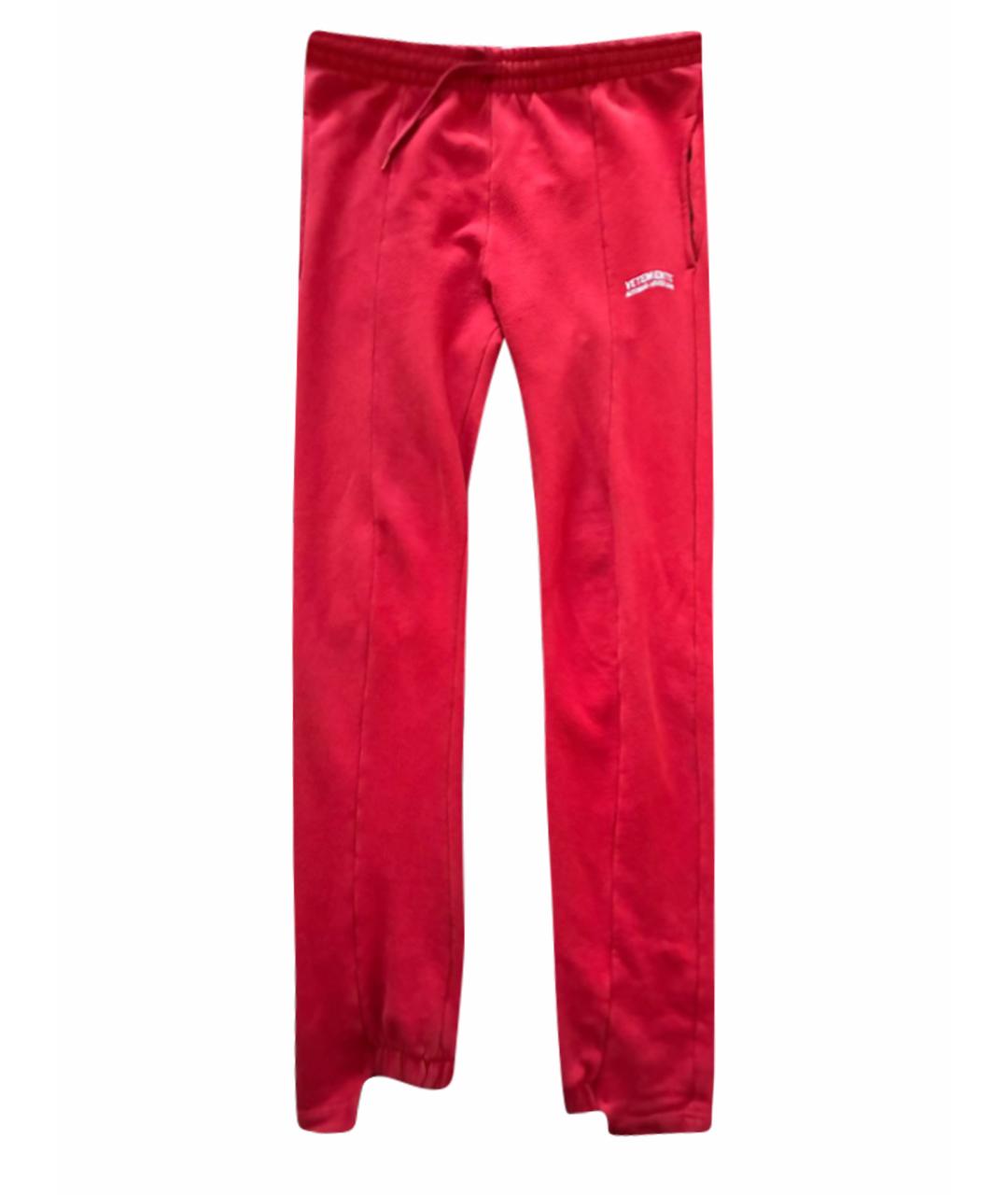 VETEMENTS Красные хлопковые спортивные брюки и шорты, фото 1