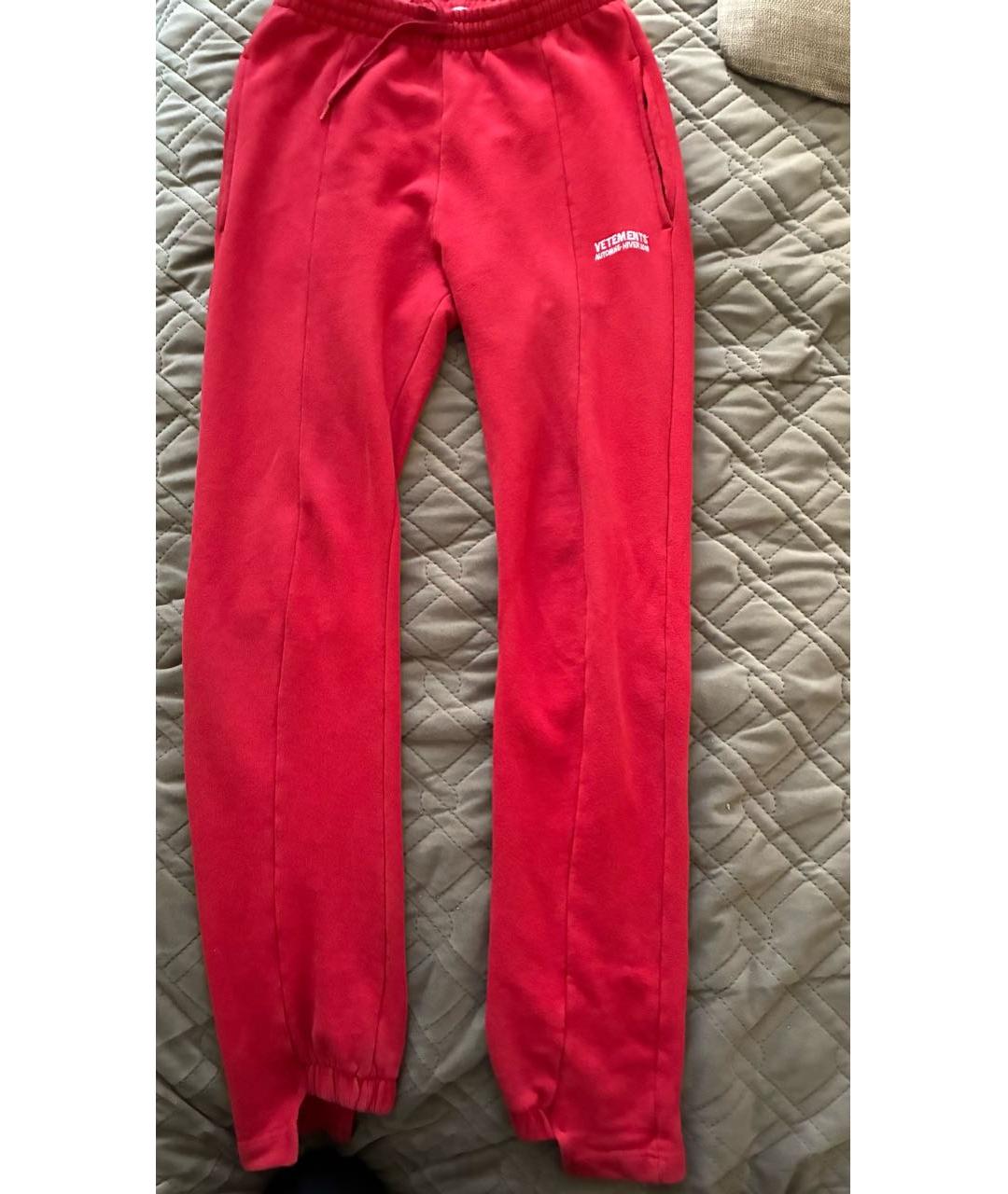 VETEMENTS Красные хлопковые спортивные брюки и шорты, фото 5