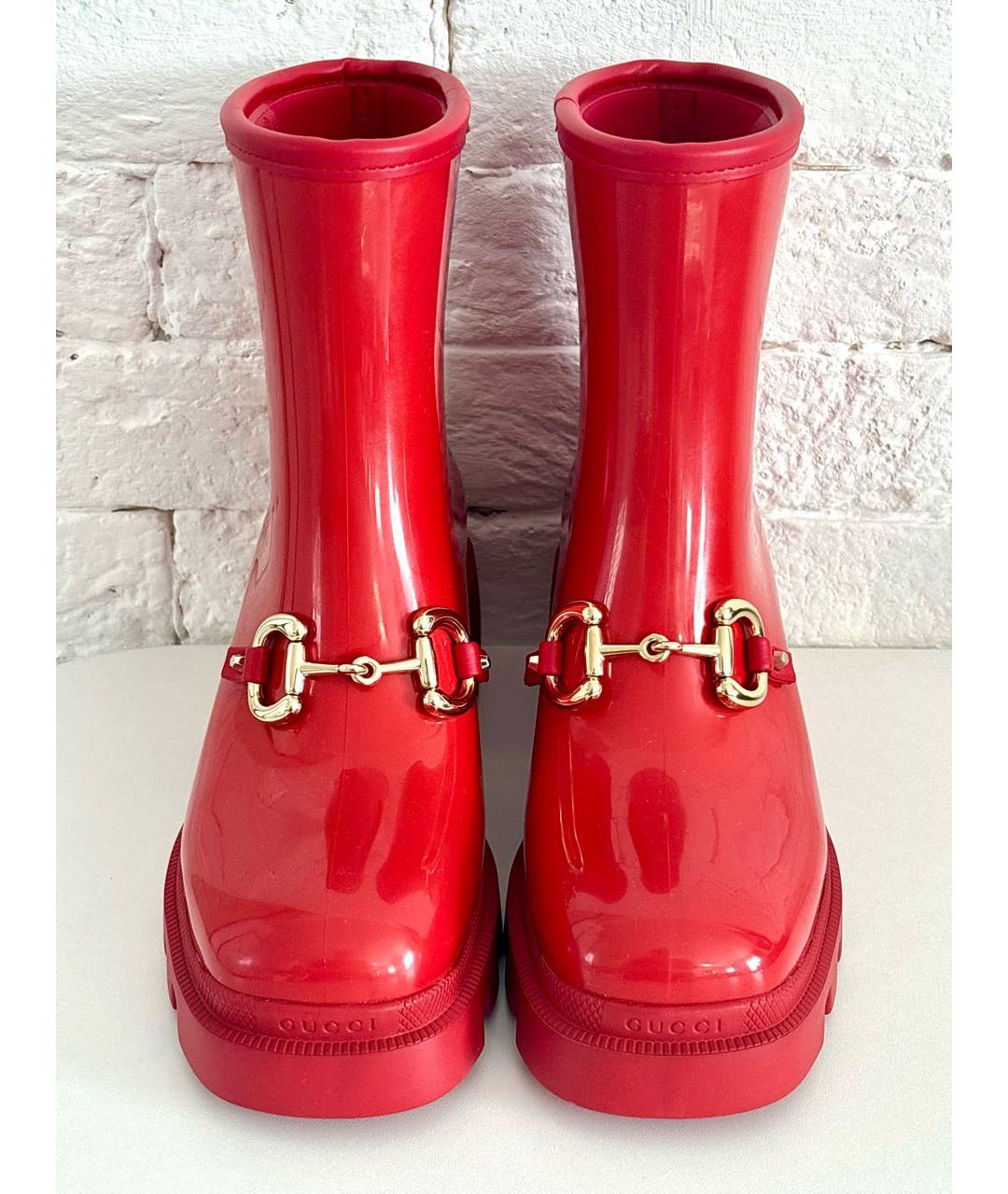 GUCCI Красные резиновые сапоги, фото 2