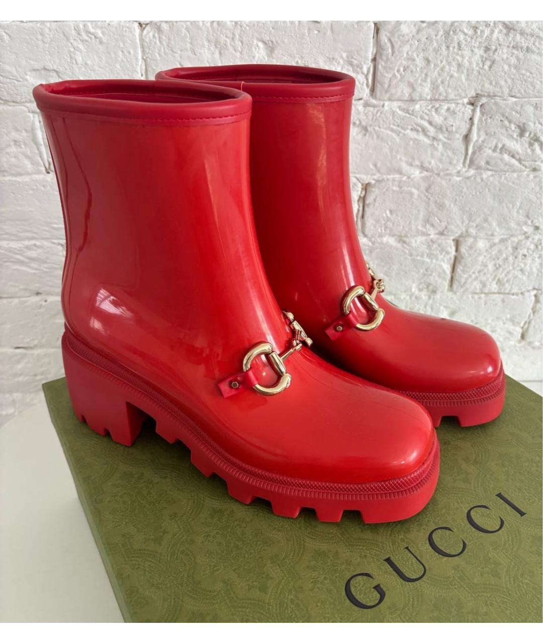 GUCCI Красные резиновые сапоги, фото 9