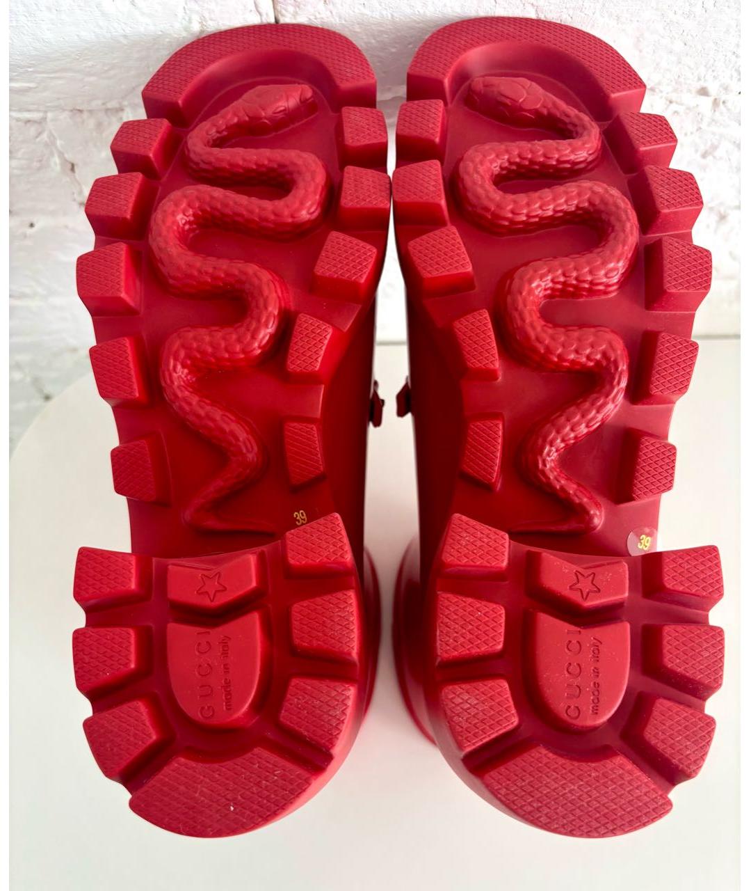 GUCCI Красные резиновые сапоги, фото 5