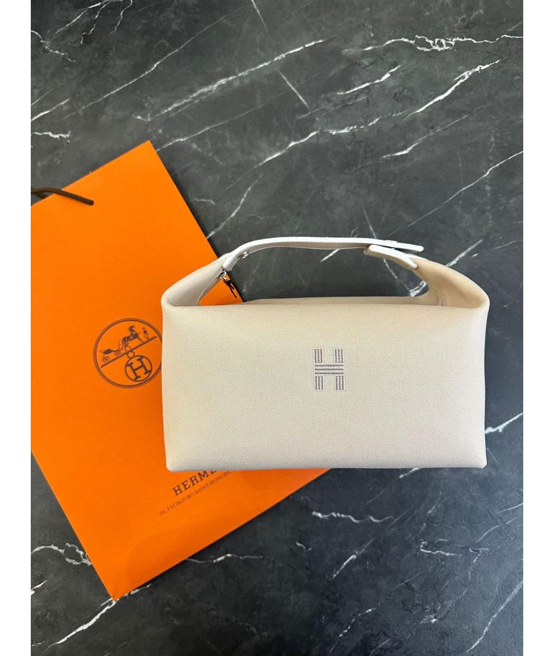 HERMES Бежевая косметичка, фото 2