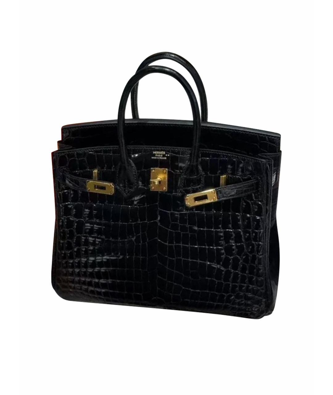 HERMES Черная кожаная сумка тоут, фото 1