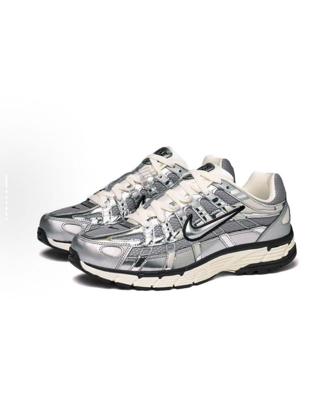 NIKE Серебряные текстильные кроссовки, фото 3