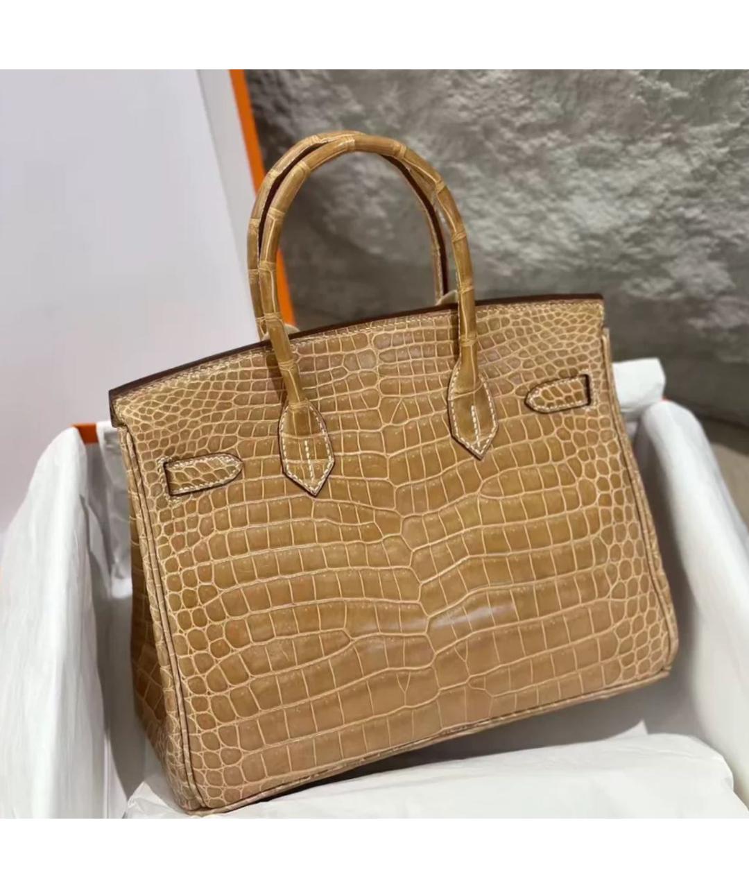 HERMES Горчичная кожаная сумка тоут, фото 2