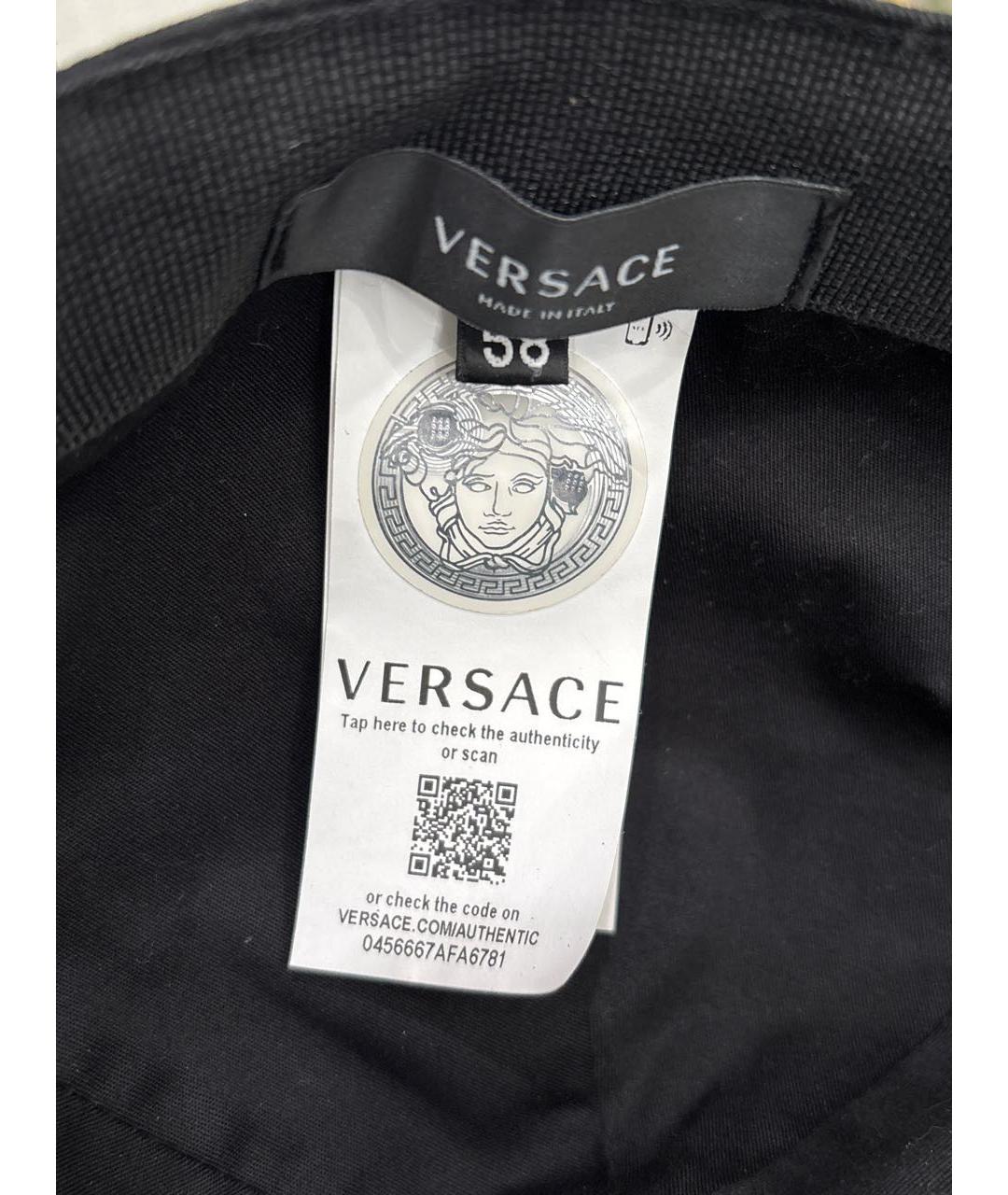 VERSACE Черная хлопковая кепка/бейсболка, фото 5