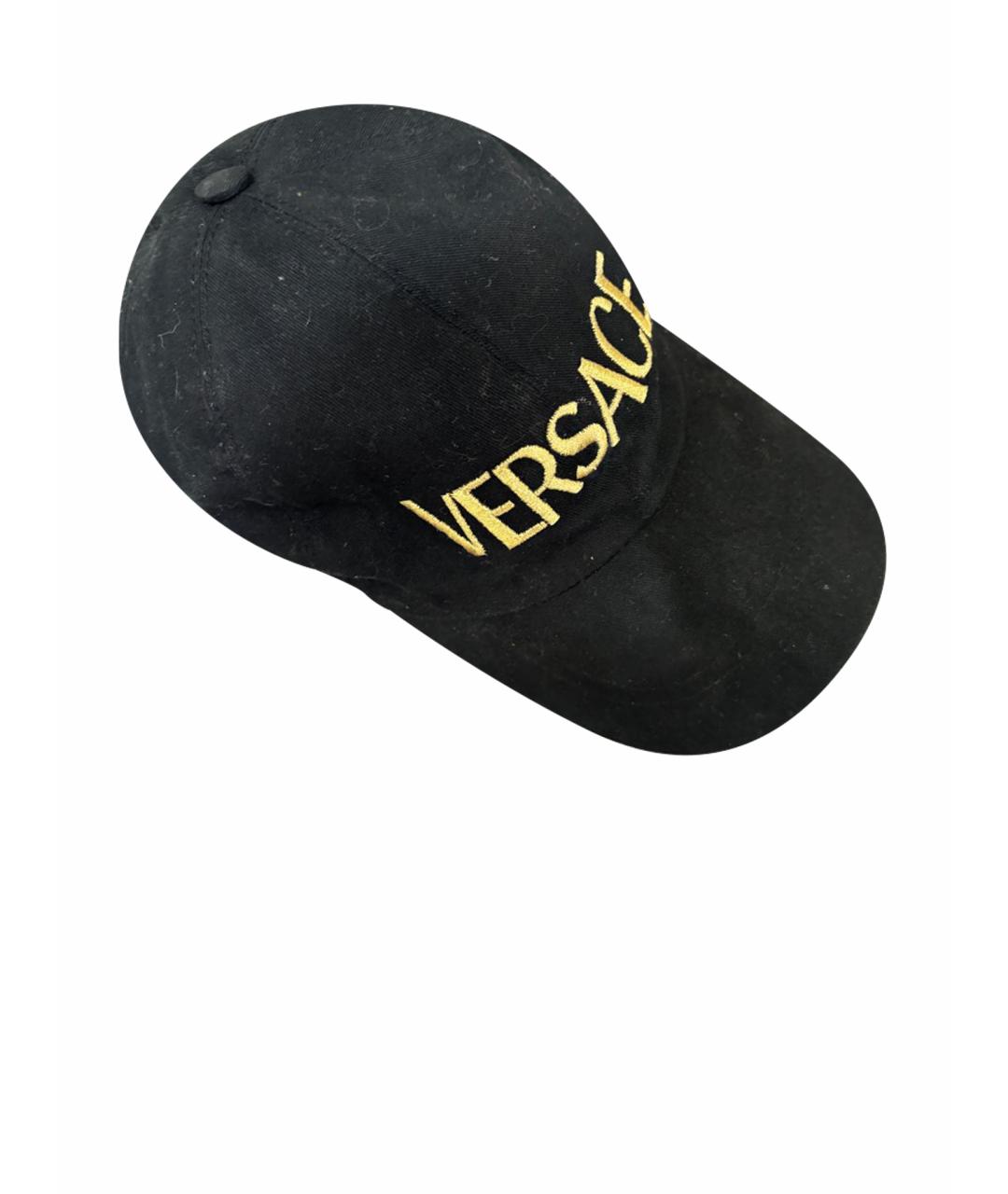 VERSACE Черная хлопковая кепка/бейсболка, фото 1