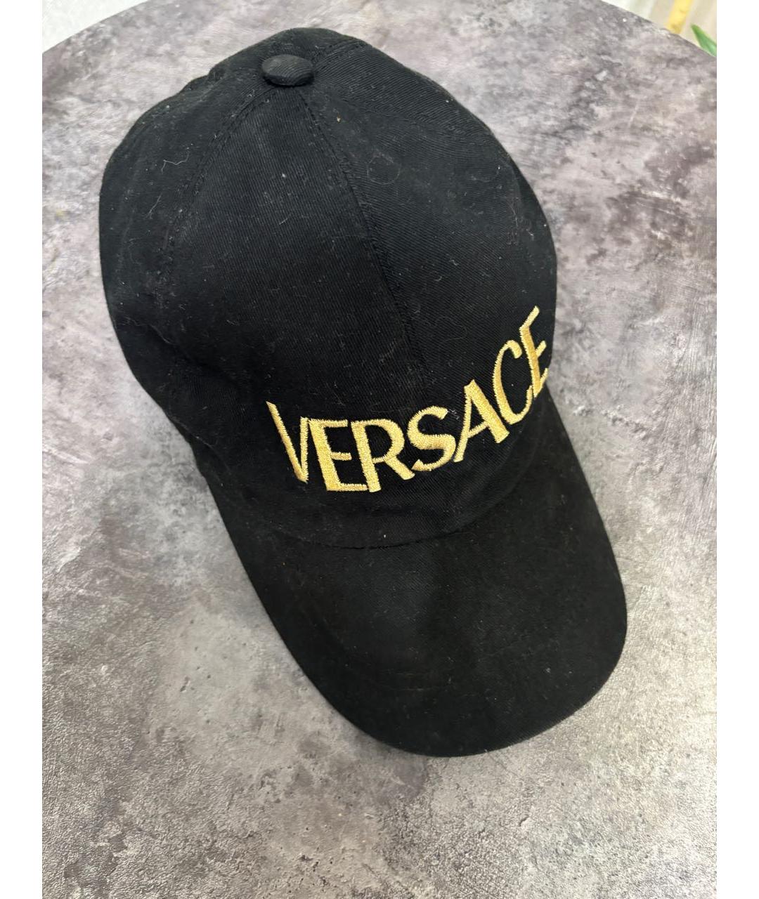 VERSACE Черная хлопковая кепка/бейсболка, фото 7