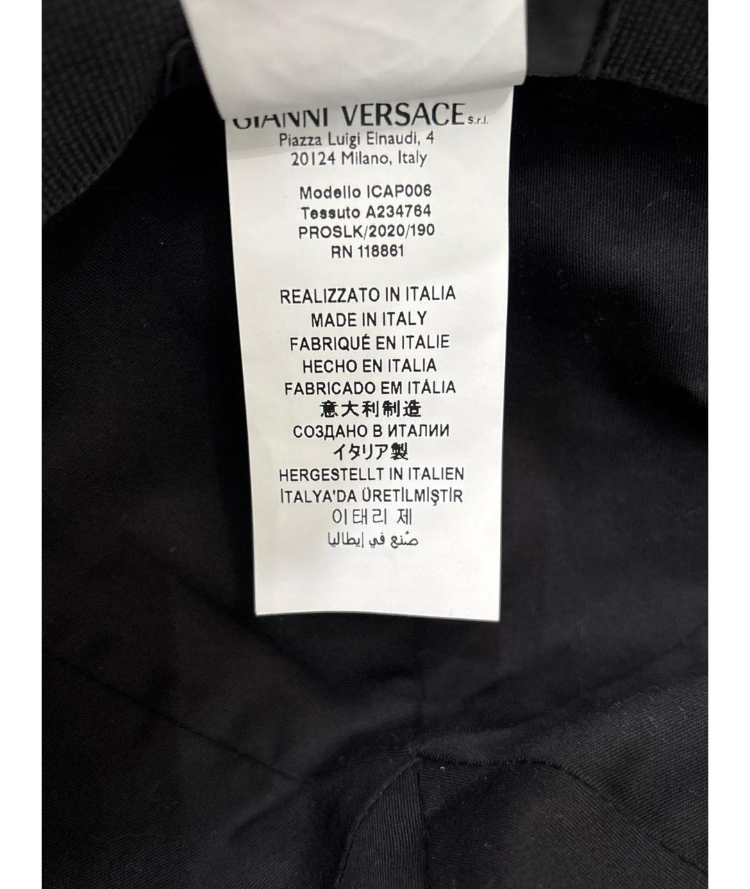VERSACE Черная хлопковая кепка/бейсболка, фото 6