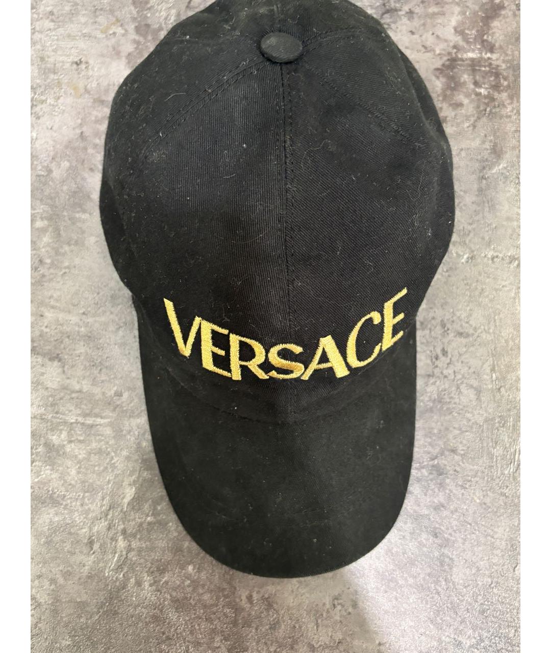 VERSACE Черная хлопковая кепка/бейсболка, фото 2