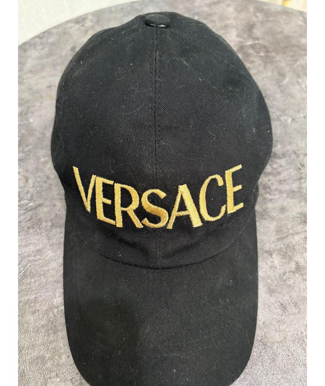 VERSACE Черная хлопковая кепка/бейсболка, фото 3