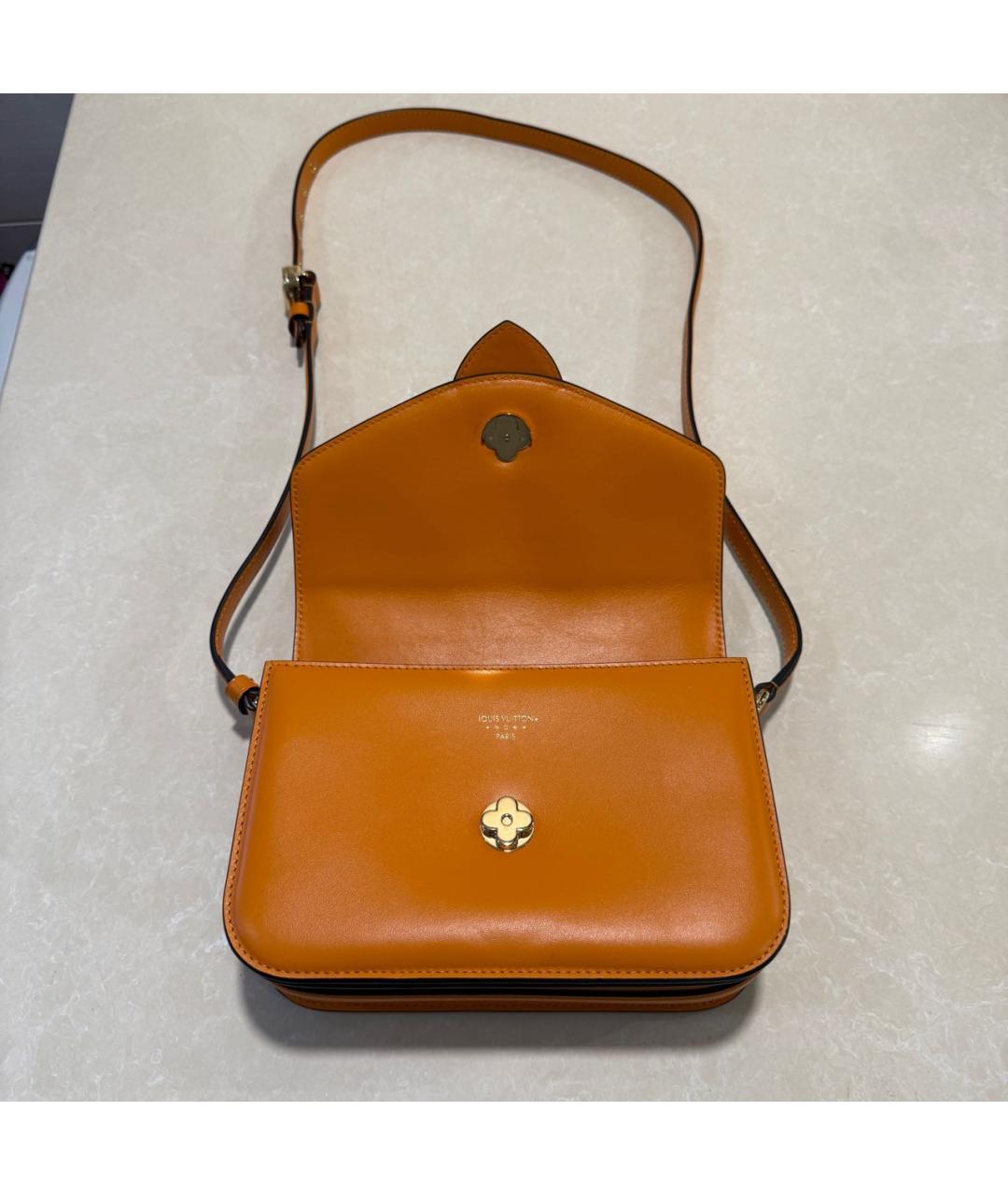 LOUIS VUITTON Оранжевая кожаная сумка через плечо, фото 6
