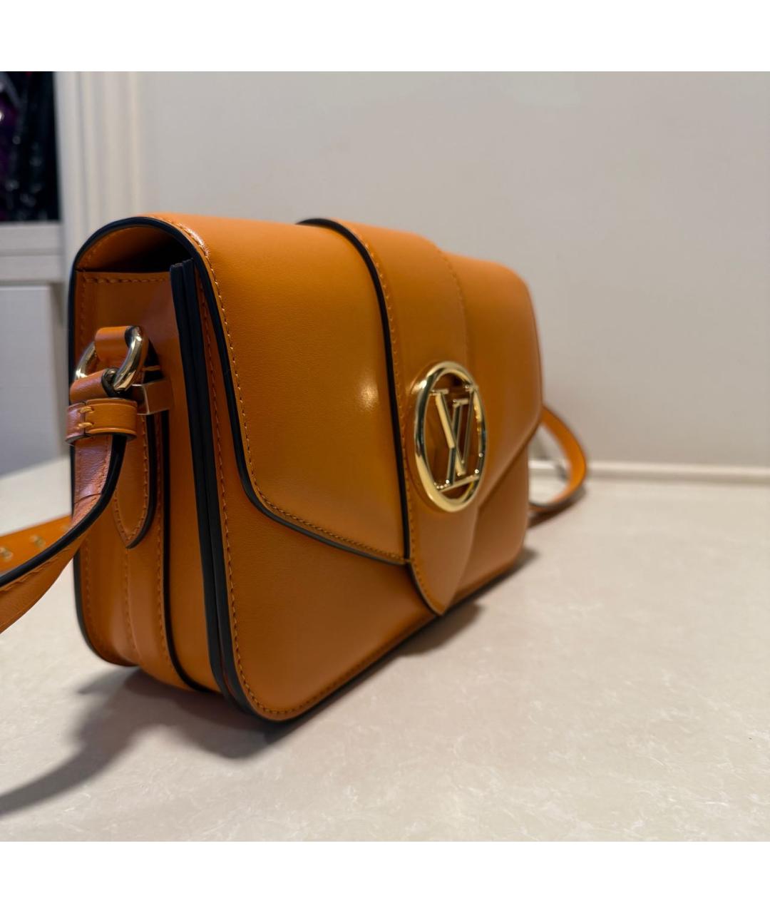 LOUIS VUITTON Оранжевая кожаная сумка через плечо, фото 2
