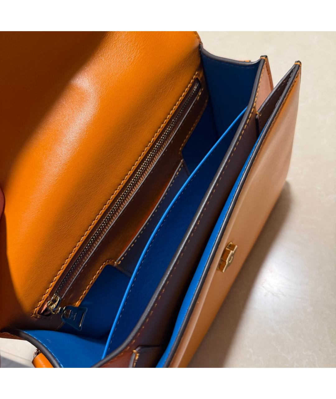 LOUIS VUITTON Оранжевая кожаная сумка через плечо, фото 4
