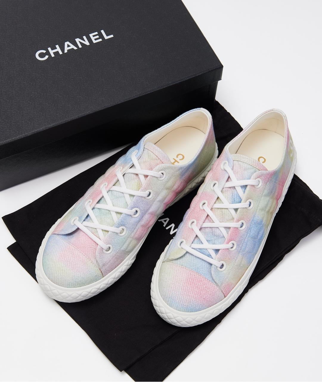 CHANEL Розовые текстильные кеды, фото 8