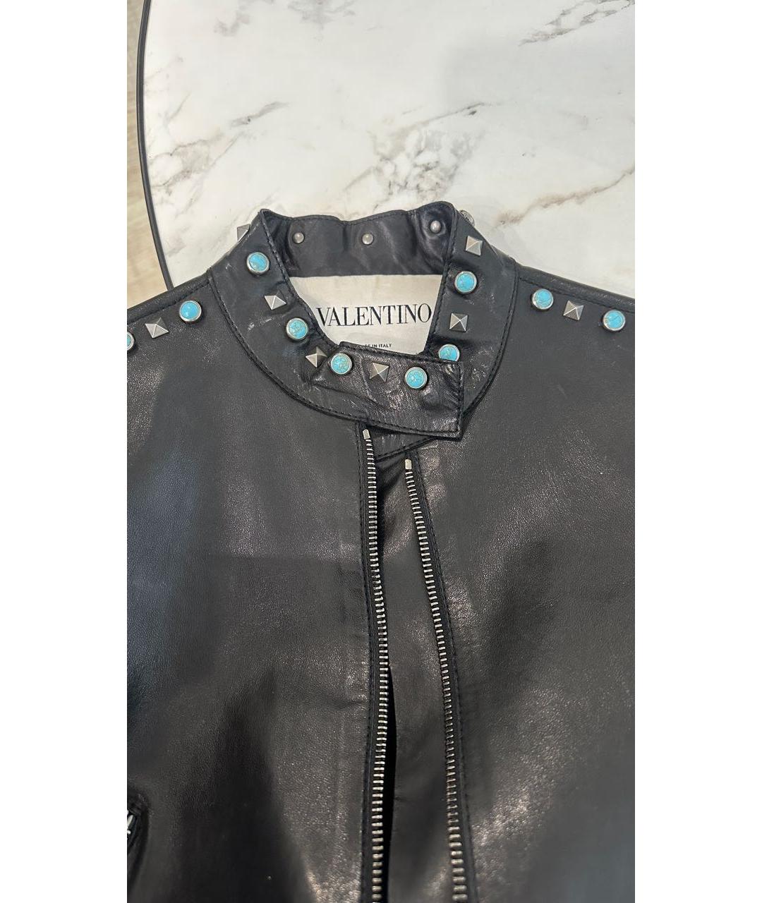 VALENTINO Черная кожаная куртка, фото 3