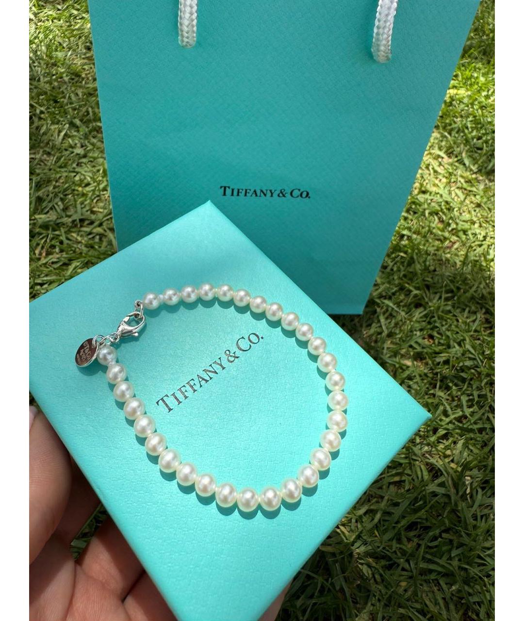 TIFFANY&CO Белый жемчужный браслет, фото 5