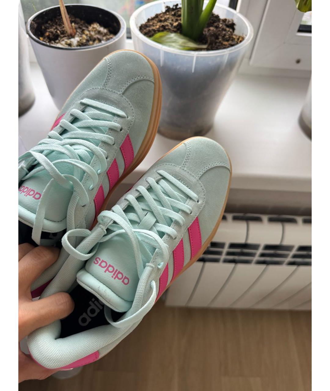 ADIDAS Бирюзовые замшевые кеды, фото 4