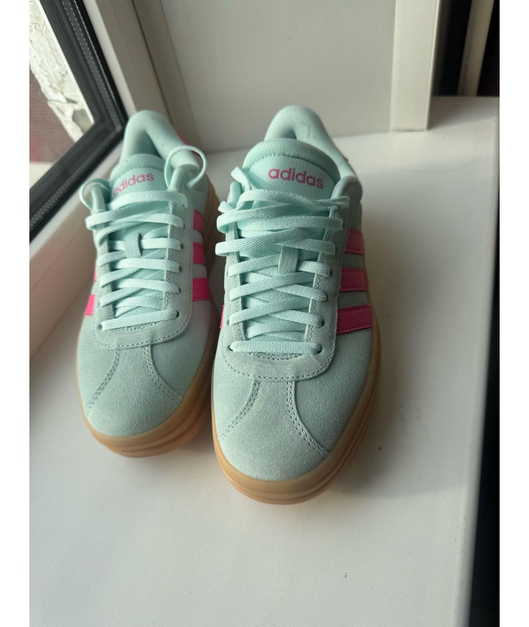 ADIDAS Бирюзовые замшевые кеды, фото 2