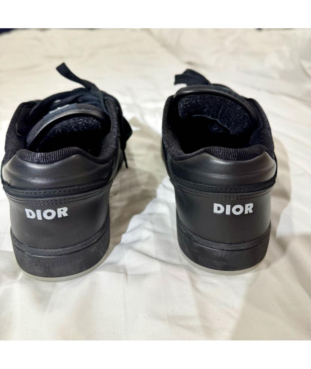 CHRISTIAN DIOR Черные кожаные низкие кроссовки / кеды, фото 3